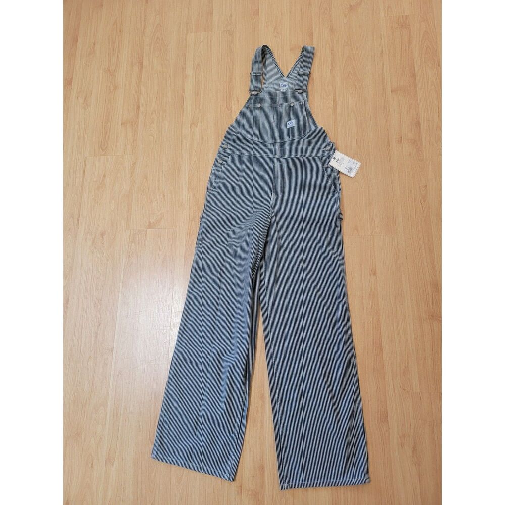 nwt LEE Hickory Stripe Denim Bib Overalls Workwear Extra Small XS
